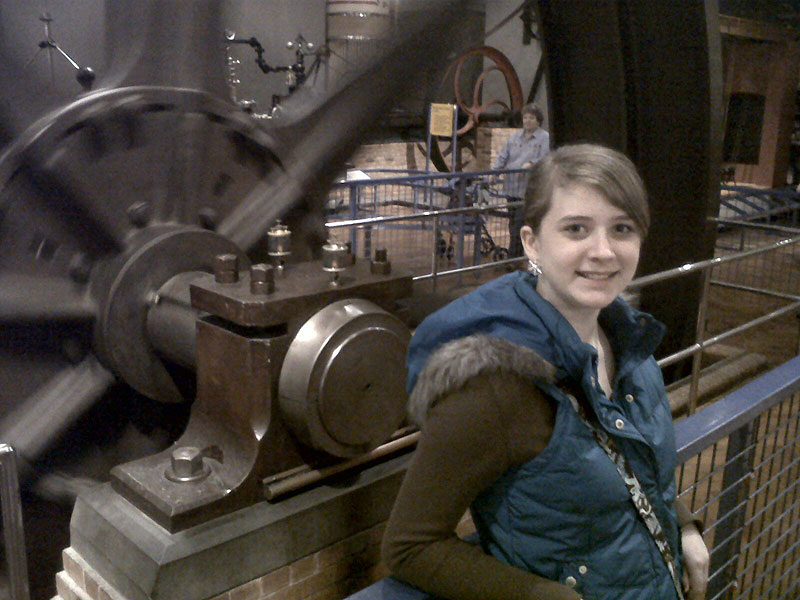 Henry Ford Museum - Katie by giant power wheel