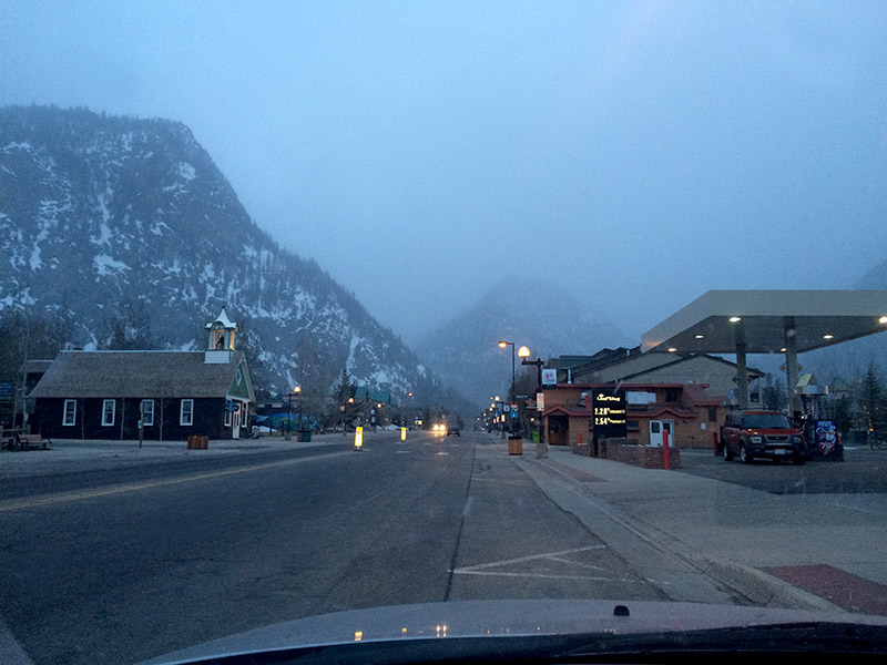 Frisco, CO with snow inbound