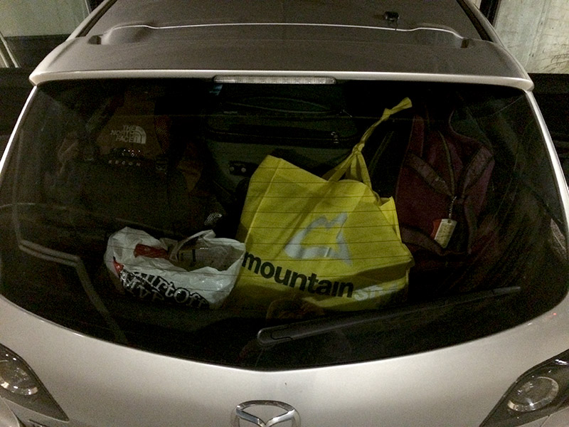 Rachel's Mazda3 packed full